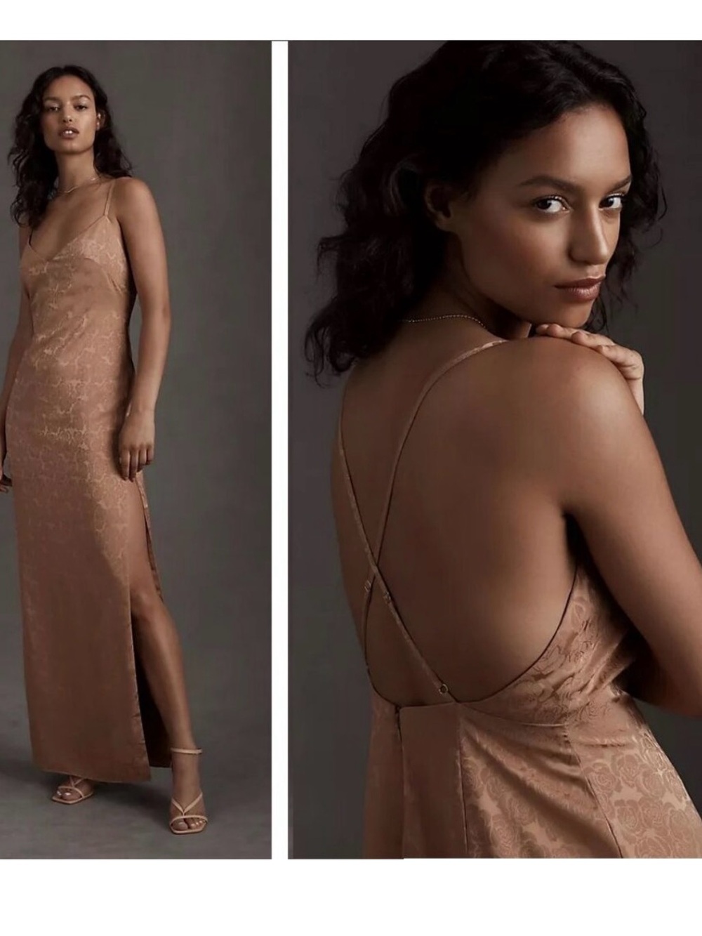 Fame and Partners Anthropologie Arya Jacquard Slip Dress Size 6